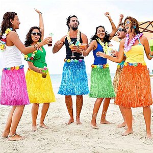 Saia Havaiana Adulto 70cm Longa Cores Sortidas