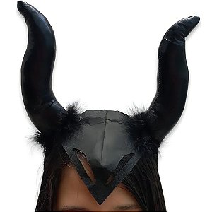 Tiara Chifre Luxo em Courino - Para Festas