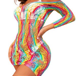 Vestido Arrastão Adulto Neon