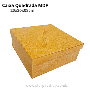 Caixa Quadrada MDF 20x20x08cm