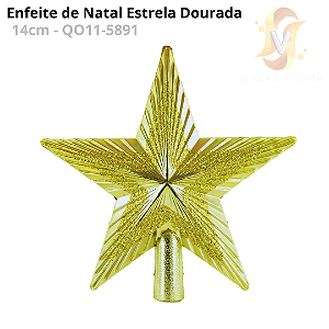 Enfeite de Natal Estrela Dourada 14CM