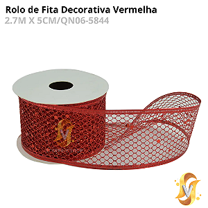 Rolo de Fita Decorativa Vermelha