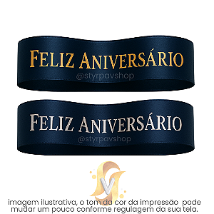 Fita AZUL MARINHO de Cetim Personalizada 30mm