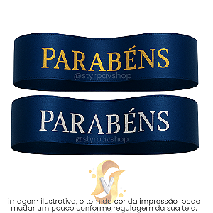 Fita AZUL ROYAL de Cetim Personalizada 22mm