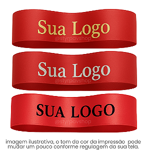 Fita VERMELHA de Cetim Personalizada 22mm