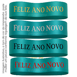 Fita AZUL TURQUESA de Cetim Personalizada 30mm