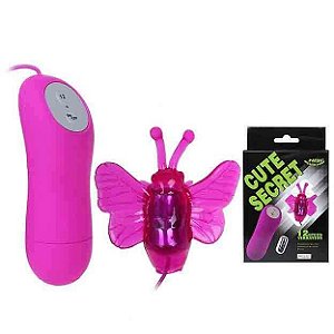 VIBRADOR BORBOLETA ROXO SILICONADO PILHA