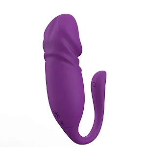 Vibrador de Casal Vai e Vem em Formato de Glande por Aplicativo