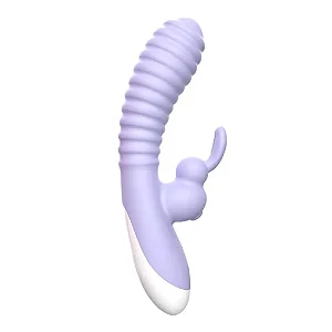 Vibrador Rabbit Texturizado com Estimulador e 10 Modos de Vibração