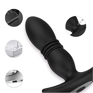 Plug Anal com vibrador e vai e vem -