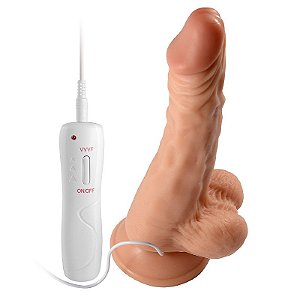 Pênis Super Realístico com Vibro à Pilha - 22,0 x 4,5
