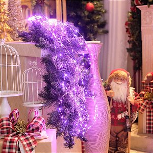 Iluminação de Natal - Rattan 160 Leds Bivolt Rosa Claro