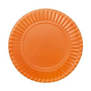 Prato Descartável Cartonado Pequeno 15cm Laranja - 10 Un