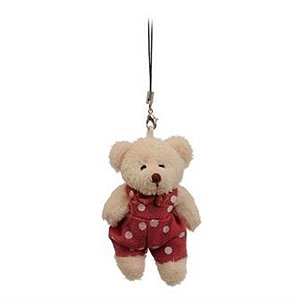 Urso com Macacão Poá Rosa (Patchwork Color)