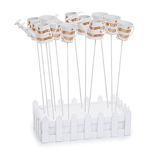 Palitos Regador Branco Ouro c/ 12 unids