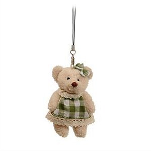 Ursa com Vestido Xadrez Verde (Patchwork Color)
