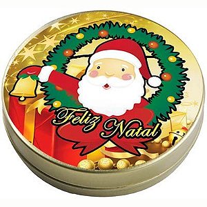 Latinha 7x2 Lembrancinha de Natal Papai Noel com Presente