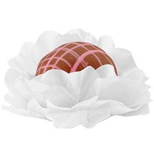 Forminhas Decorativas Floral Linha Seda Branco - 40 Un