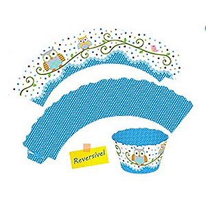 Forma para Cupcake Corujinha Azul - 12 Un