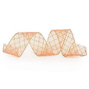 Fita Organza com Listras Bronze 6,3 cm x 9,14 mts