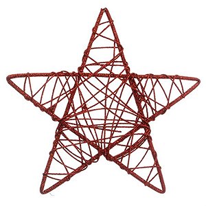 Estrela Rattan Vermelho 25cm - 1 Un