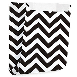 Saquinho para Lanche Missoni Preto Médio 10x10,5x4 - 50 Un