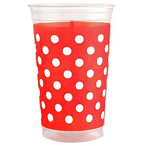 Copo Mania 300ml Petit Poá Vermelho - 30 Un