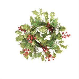 Mini Guirlanda de Natal com Folhas Verde e Vermelho - 1 Un