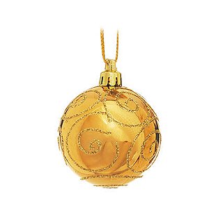 Bolas - Ouro com Arabesco - 6 un - 6 cm