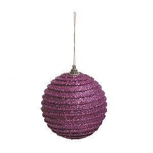 Bola com Listras Lilás 10 cm (Bolas) - 6 Peças