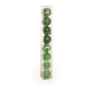 Bola de Natal Sortidas Verde 5cm - 8 Un