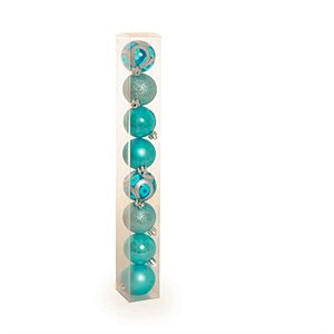 Bola de Natal Sortidas Azul Claro 5cm - 8 Un
