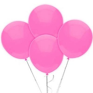 Balão Látex Tradicional Redondo 9" Liso Rosa Claro - 50 Un