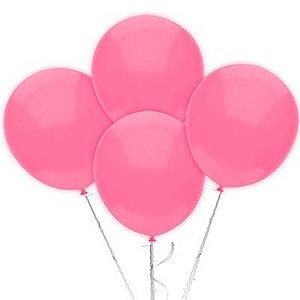 Balão Látex Tradicional Redondo 8" Liso Rosa Claro - 50 Un