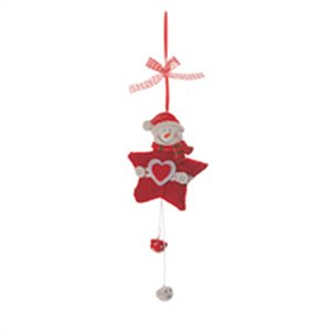 Enfeite para Pendurar Boneco de Neve Vermelho e Branca (Enfeites) - 6 Jogos com 2 Peças