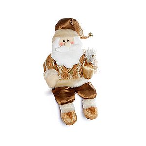 Noel Sentado com Saco de Presente Cobre 38cm (Hawaii)