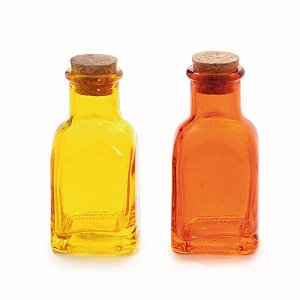 Mini Garrafa Quadrada Compose Laranja e Amarelo - 2 Un