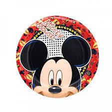 Prato Descartável Mickey Clássico - 08 Un