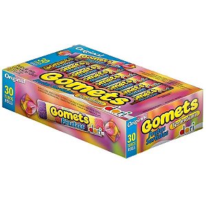 Caixa Gomets Goma Tubo Sabor Frutas - 30 Tubos