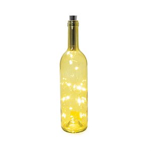 Garrafa de Vidro com Led 1 AA Ouro