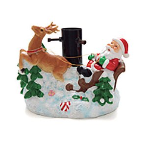 Base para Árvore Natal - Papai Noel No Trenó com Rena Color