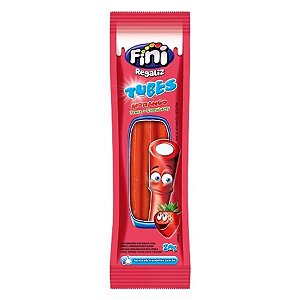 Pacote Bala de Gelatina Tubes Morango Doce Fini 17g - 12 Un