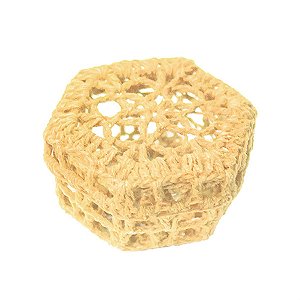 Mini Caixinha Sextavada de Crochê para Lembrancinha - Nude