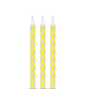 Vela Palitinho Espiral Amarela - 16 Un