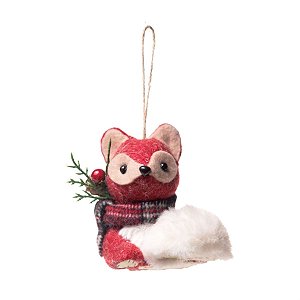 Raposa com Cachecol Sentada Vermelho