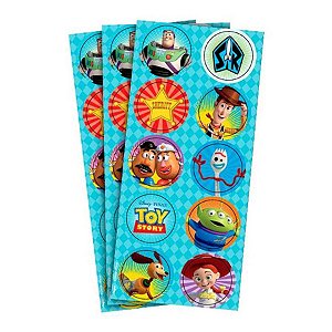 Festa Toy Story - Adesivo Redondo Toy Story 4 - 03 cartelas