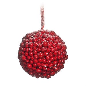 Bola de Natal de Cerejas Nevado Vermelho 10cm (Magic Forest) - 1 Un