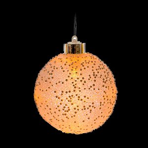 Iluminação de Natal - Bola com Nevada com Led Branco 8cm - 6 Un