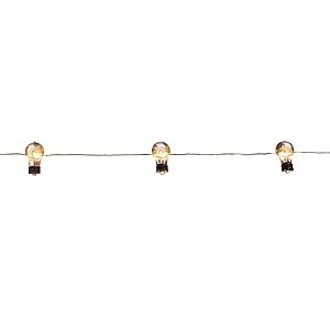 Pisca Pisca com Lâmpadas 20 Leds Branca Quente Cordão Incolor 2,20m 2 Pilha AA