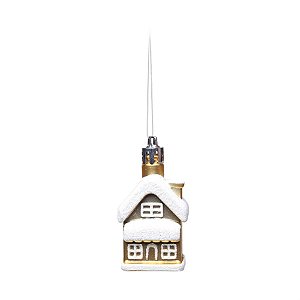 Enfeite para Pendurar - Casa Ouro e Branco - 3 Un